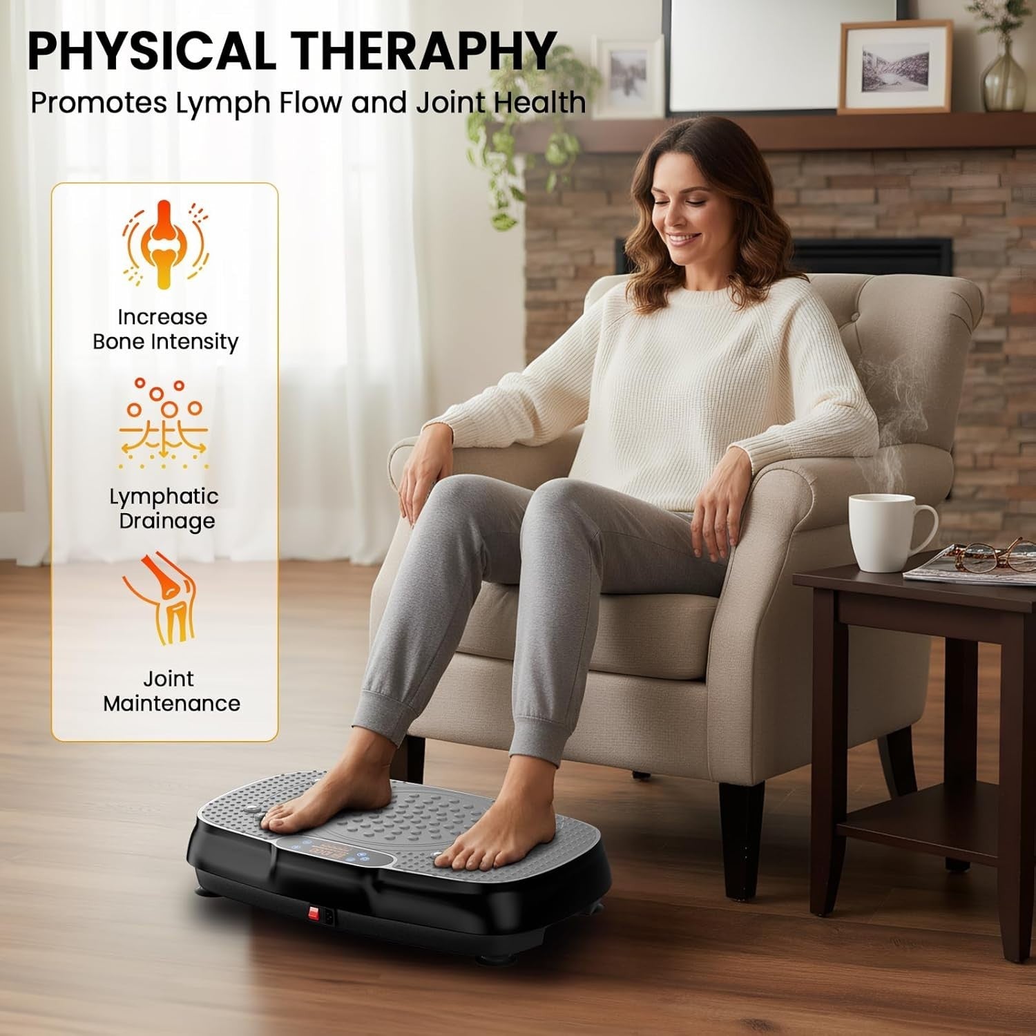 Silver Grey Vibration Plate Exercise Machine Weight Loss Lymphatic Drainage