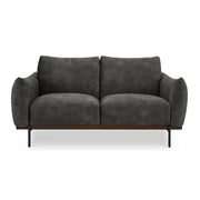 2 Seater Sofa Steel Grey Velvet | Modern Compact Couch with Metal Legs