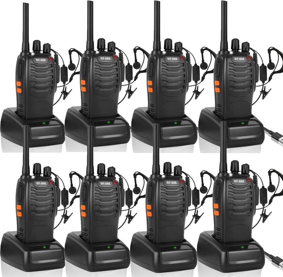 Long Range Walkie Talkies 8PCS Rechargeable 16CH VOX 2 Way Radios