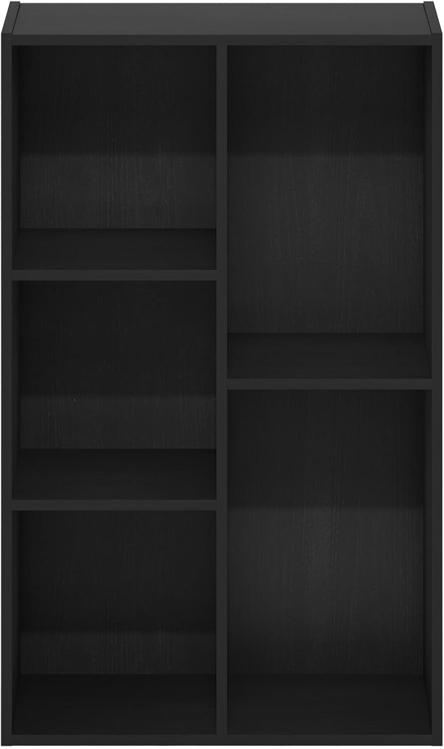 5 Cube Bookcase Storage Open Shelf Compact Organizer Bookshelf Display Black