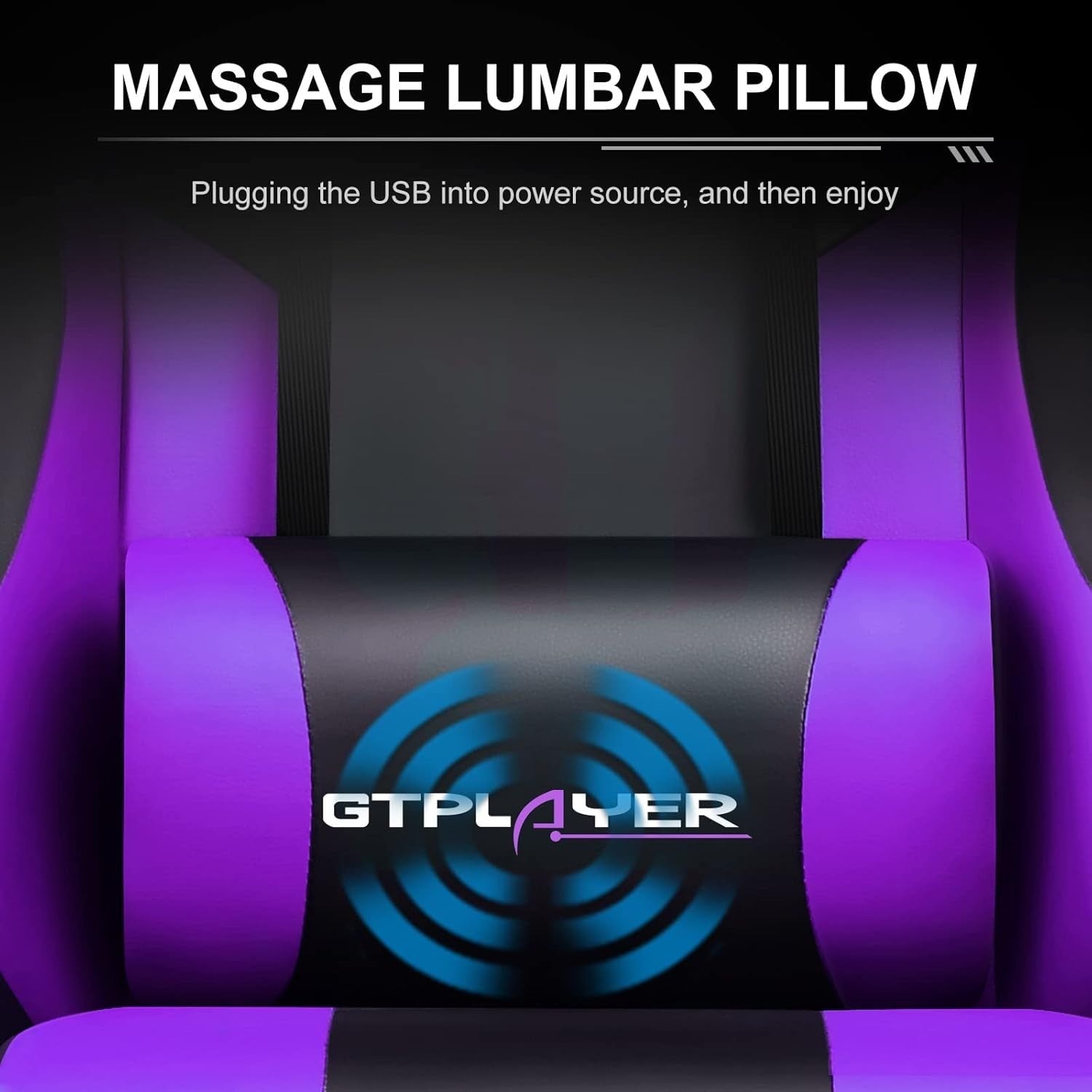 Gaming Chair Ergonomic Purple Reclining Racing Style Footrest Massage Lumbar Sup