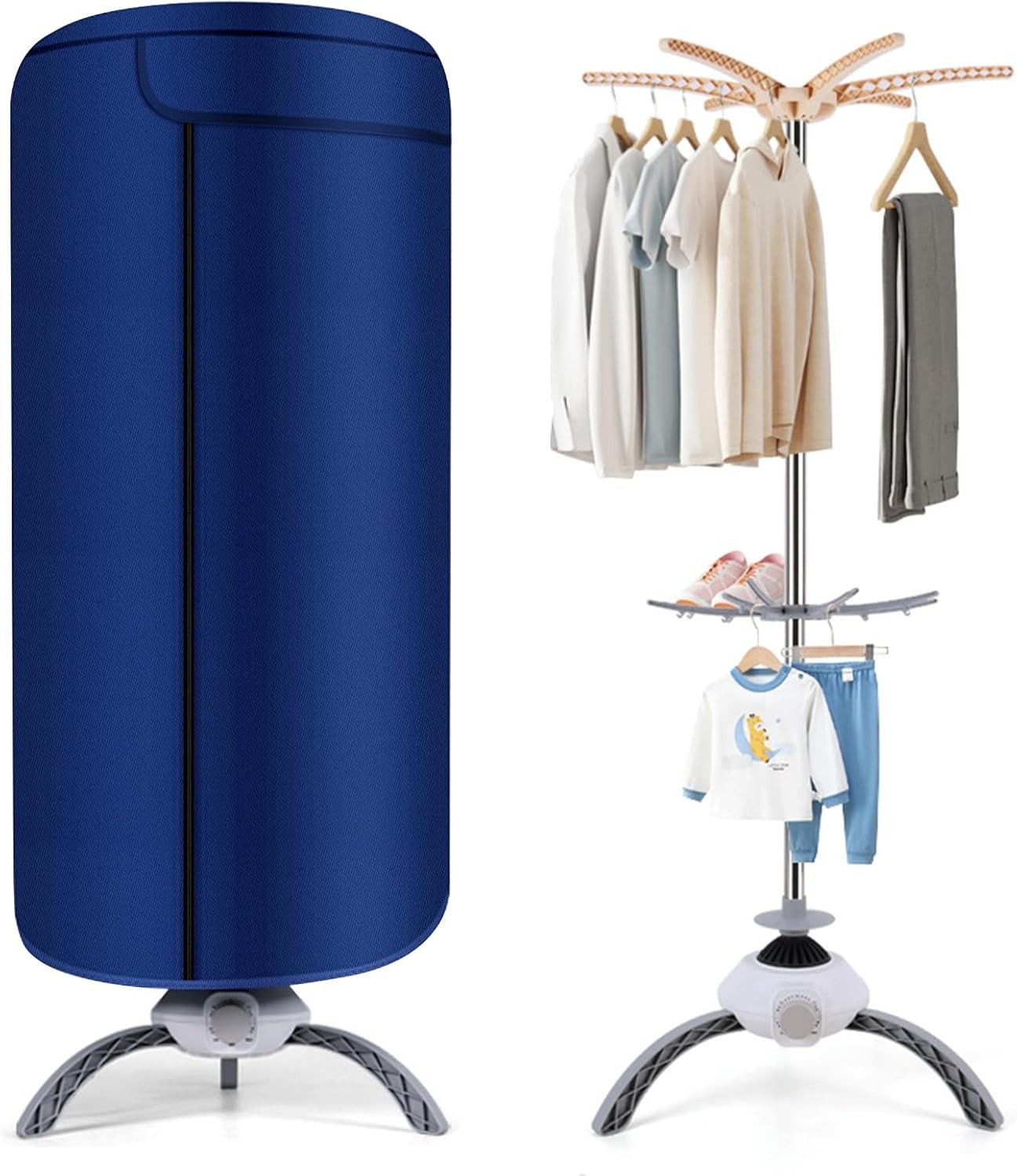 Electric Clothes Dryer 900W Heated Airer Pod Fast Drying 2 Layer 12kg