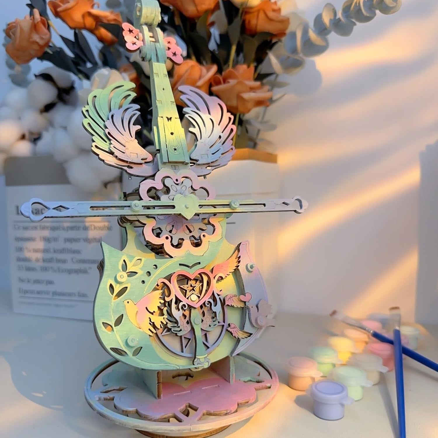 3D Wooden Cello Puzzle Music Box DIY Mechanical Model Kit for Teens & Adults