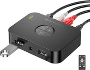 Bluetooth 5.4 Receiver Adapter HiFi Audio RCA AUX Low Latency Remote