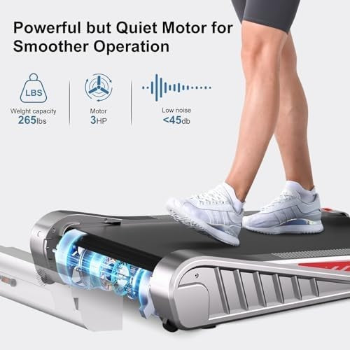 Under Desk Walking Treadmill 2.5HP Incline 1-6KM/H Compact Home Office