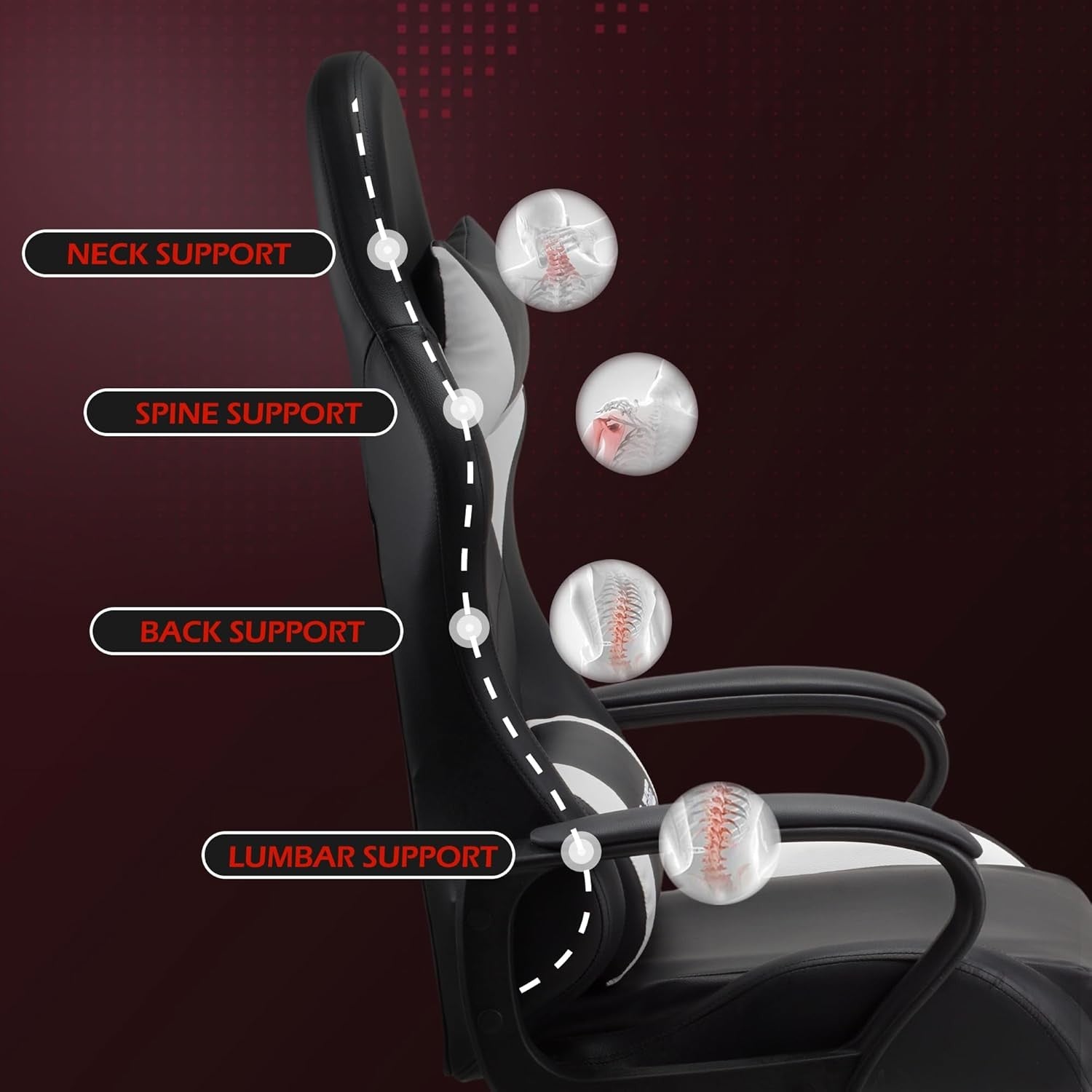 Ergonomic Gaming Chair High Back Swivel Office Chair White