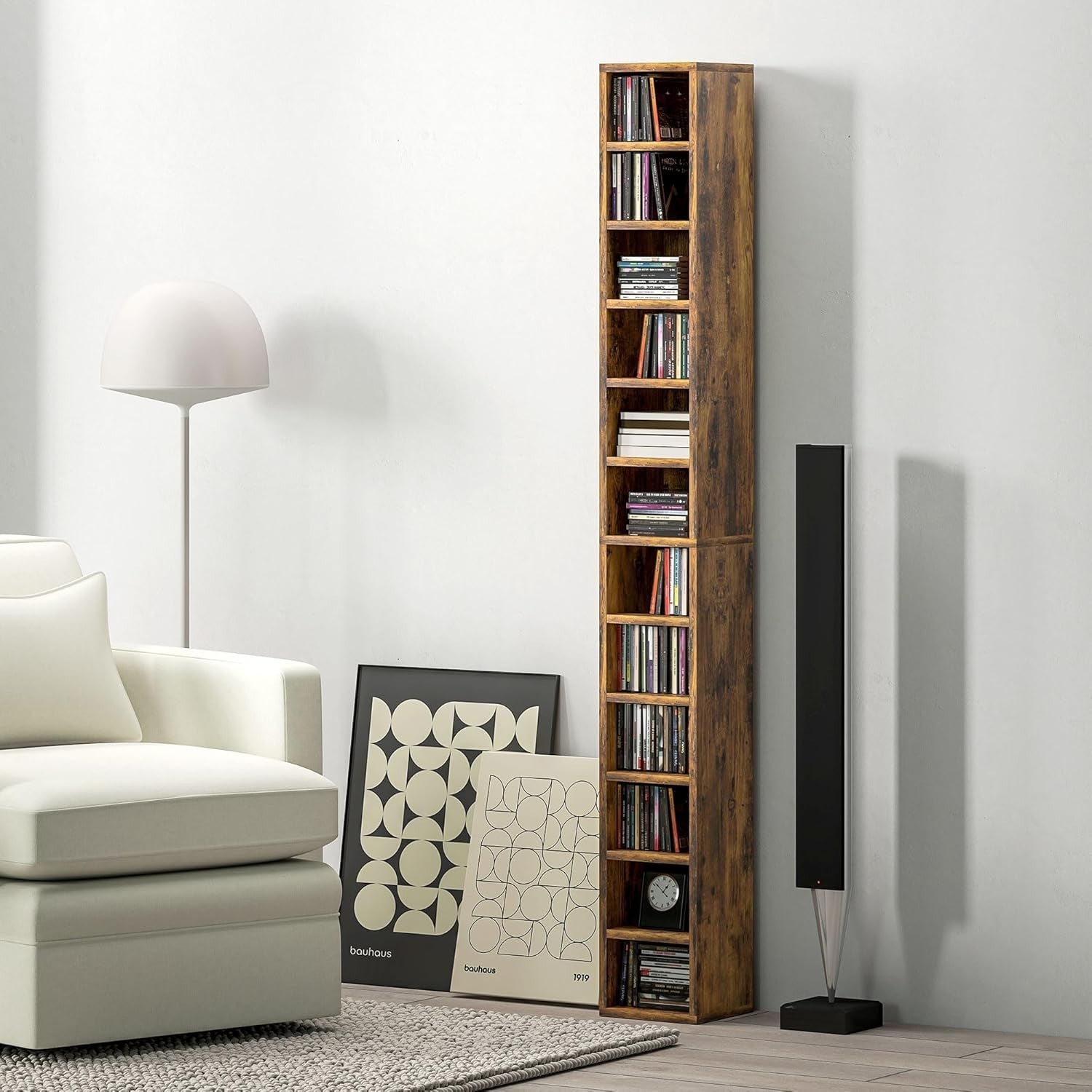 CD Storage Tower 204 CD Bookcase 12 Cube Slim Media Display Shelf