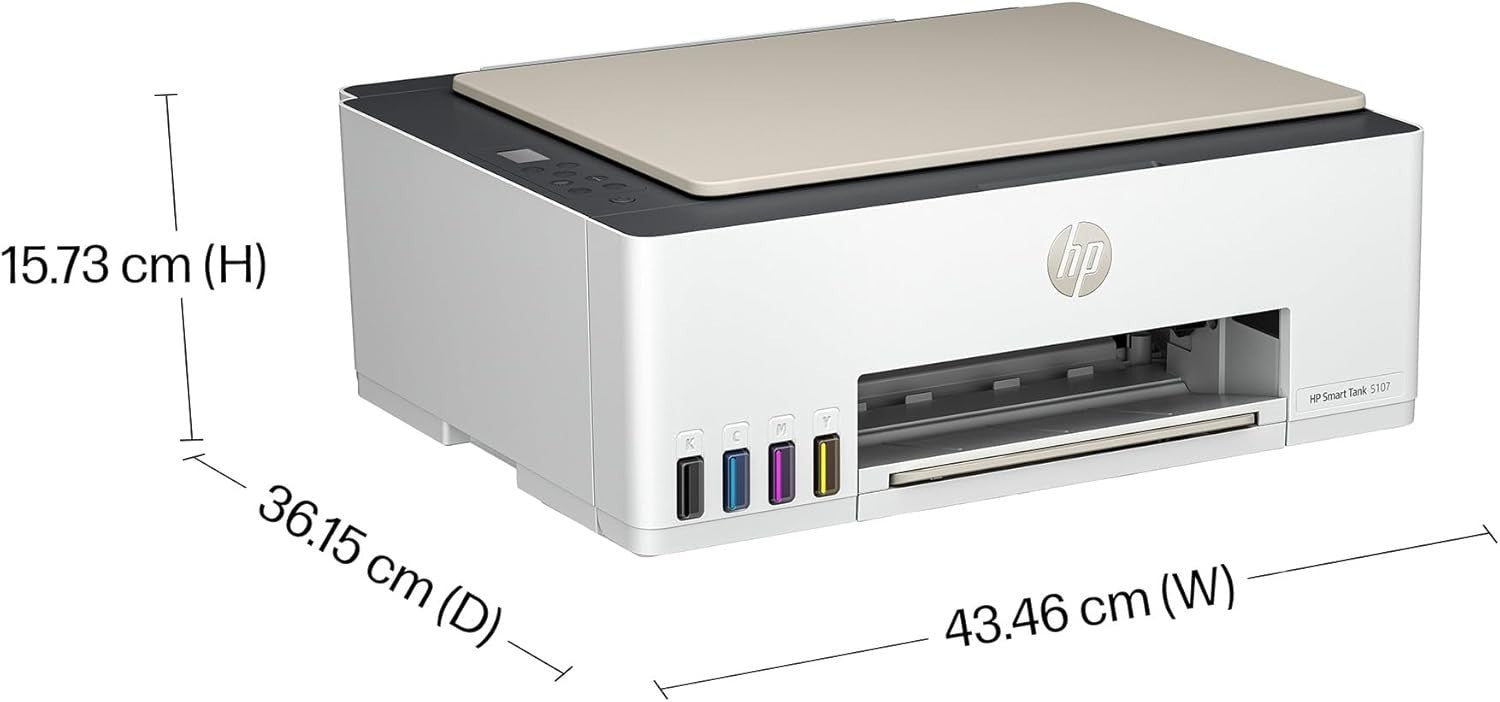 White A4 Colour Inkjet Smart Tank Printer Wireless Refillable 12ppm Compact