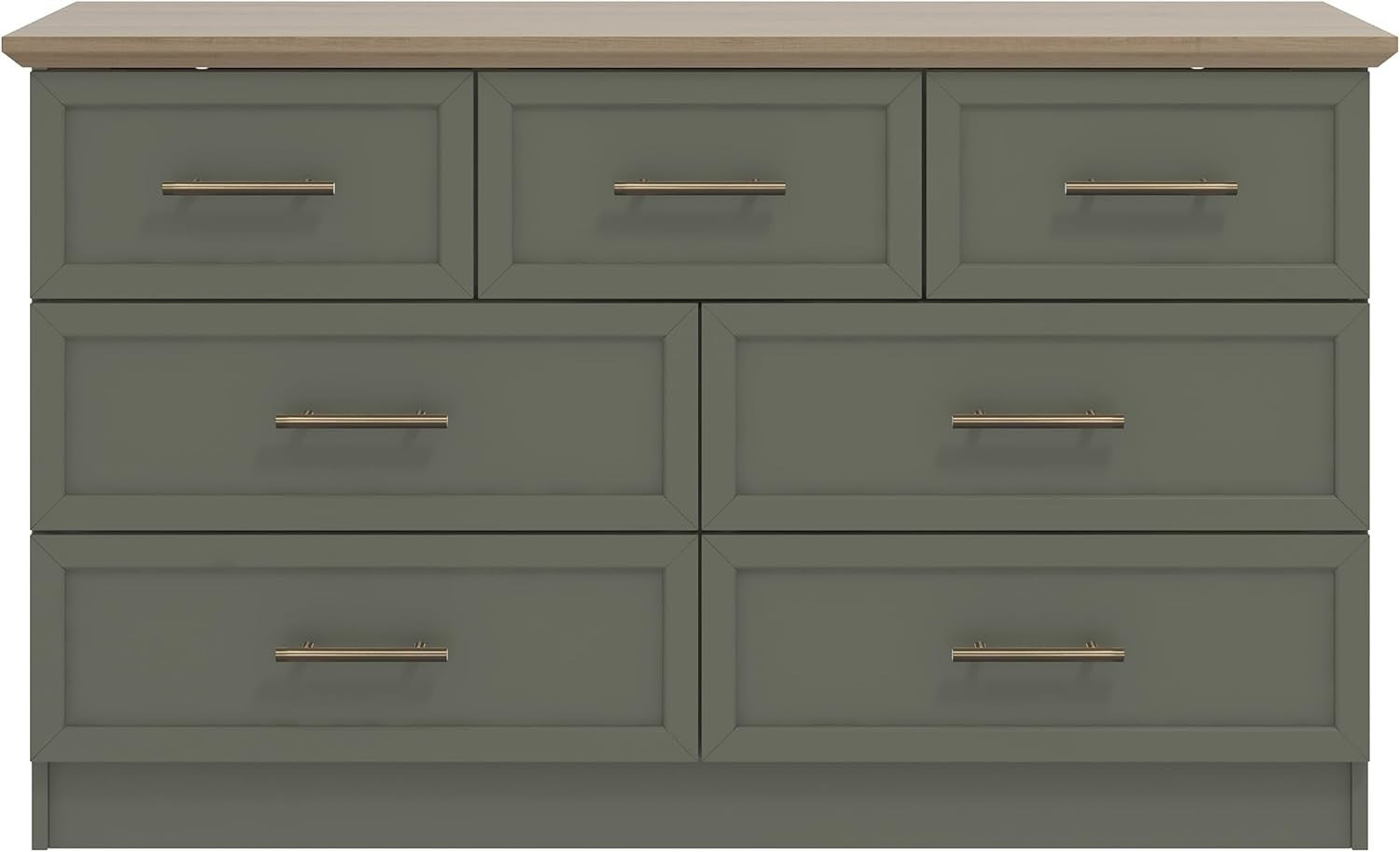 7-Drawer Storage Chest with Oak Top | Durable, Versatile Bedroom Organizer