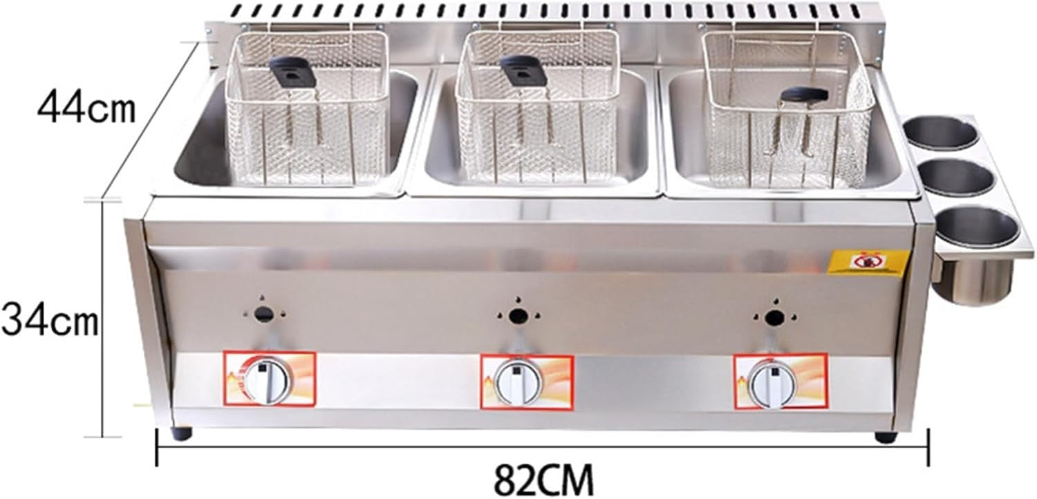 Commercial LPG Gas Deep Fat Fryer 20L Double Tank Stainless Steel (S)