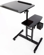 Tattoo Workstation Adjustable Height Double Tray Mobile Table with Wheels