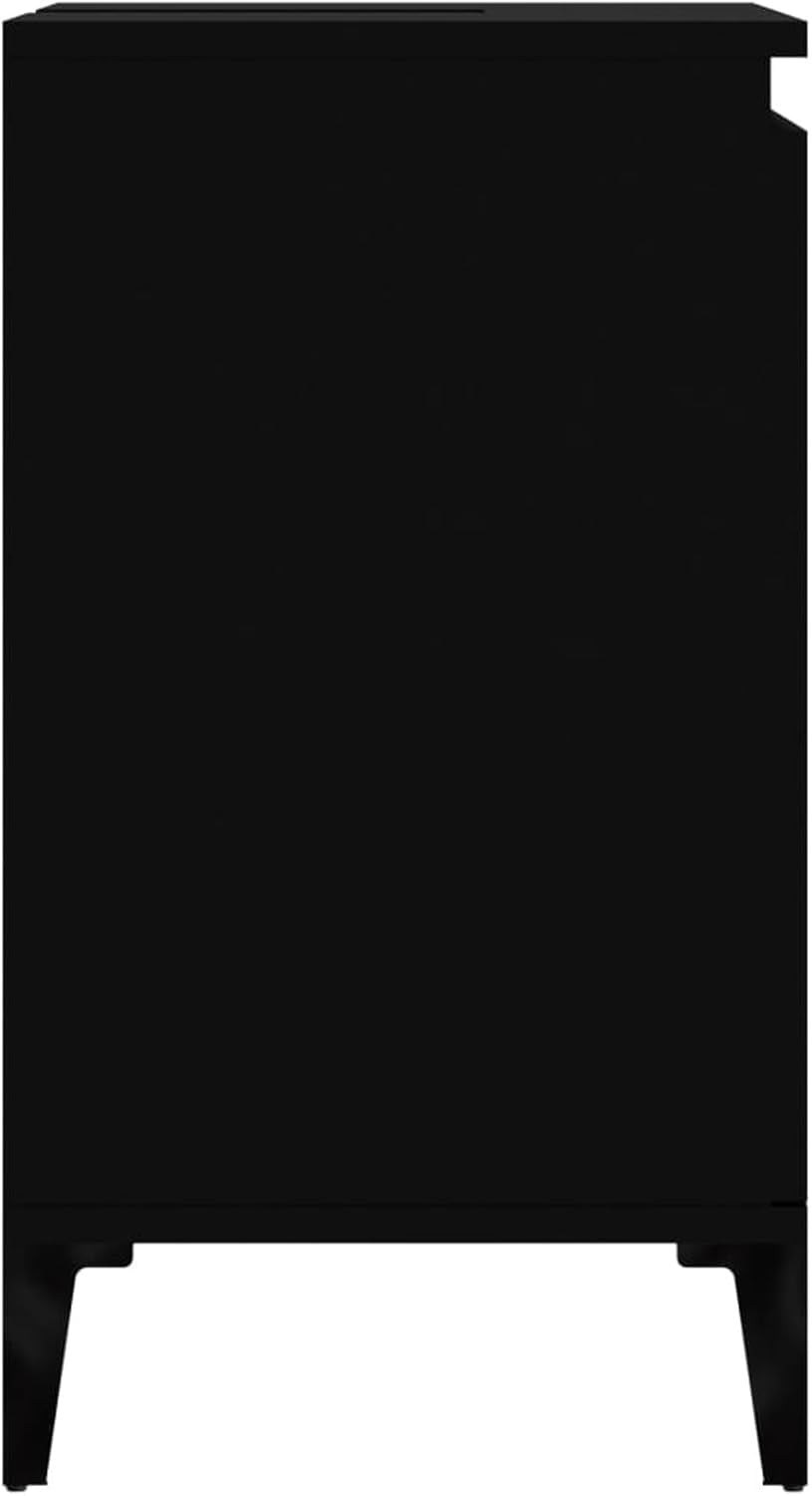 Modern Black Bathroom Sink Cabinet | Under Sink Storage Cupboard 58x33x60cm
