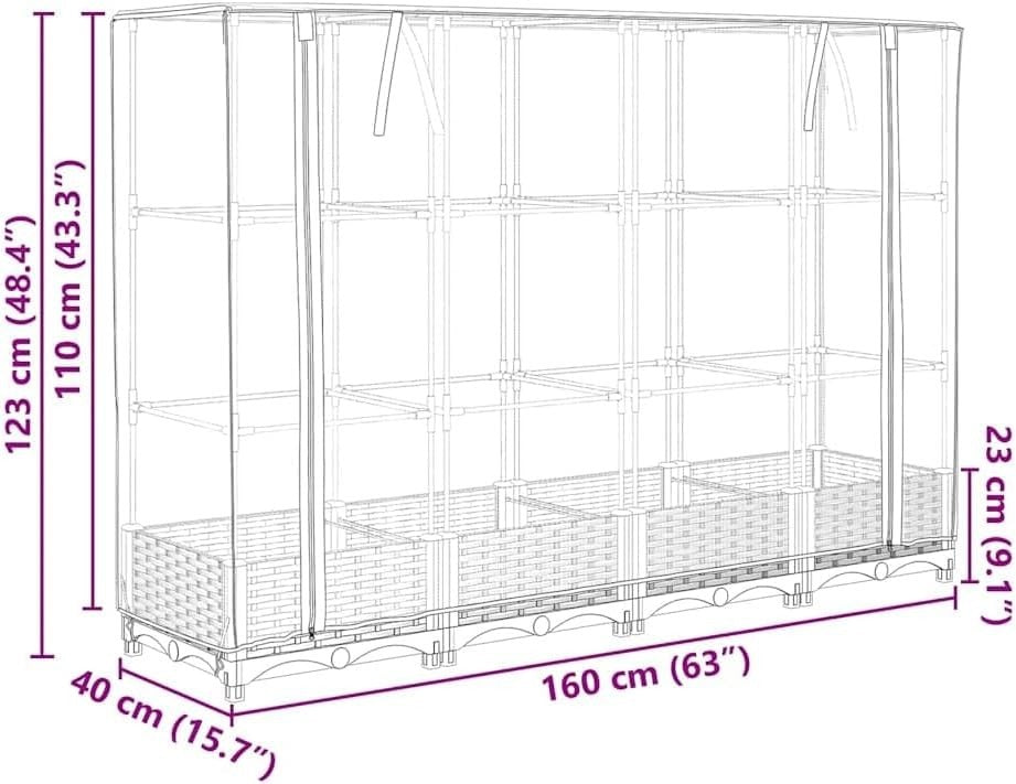 Large Raised Garden Bed with Greenhouse Cover 🌿 Weatherproof Planter Box