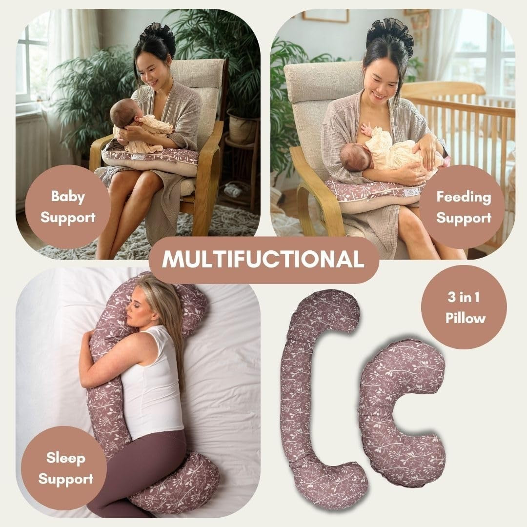 Pregnancy Pillow Full Body 65" 3 in 1 Adjustable Maternity Nursing Support