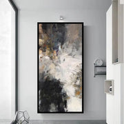 Extra Large Black White Abstract Canvas Wall Art 75x150cm
