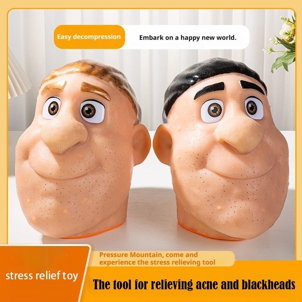 Black Pimple Popper Fidget Face Silicone Zit Stress Relief Toy