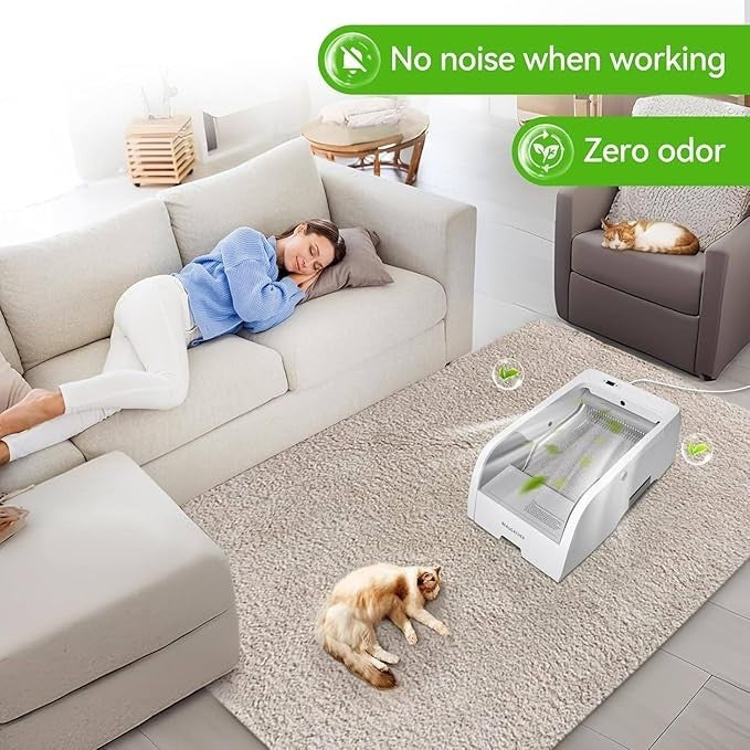 Self Cleaning Cat Litter Box Smart App Control Odor Free Auto Tray