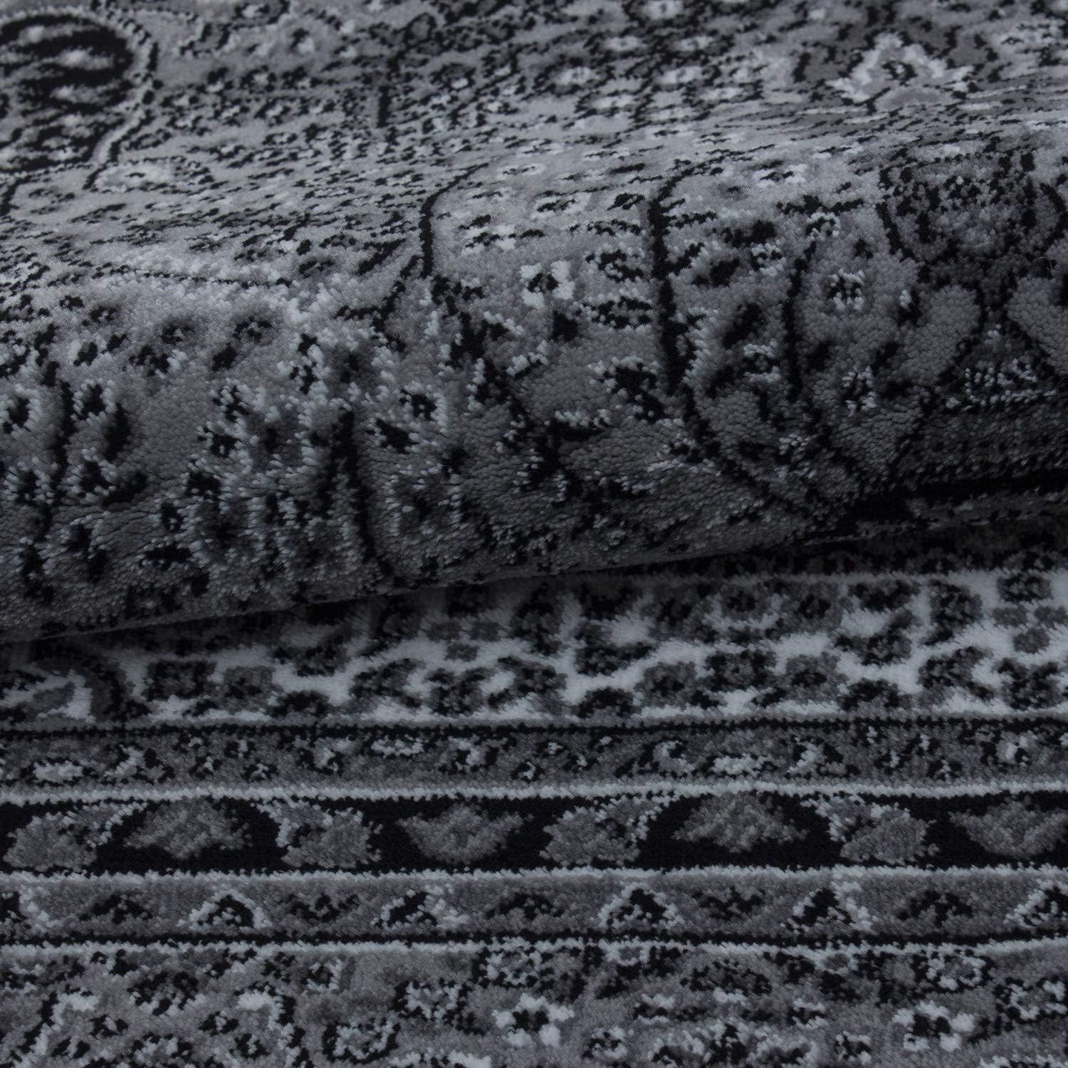 Large Vintage Grey Area Rug 200x290cm Soft Low Pile Traditional Living Room