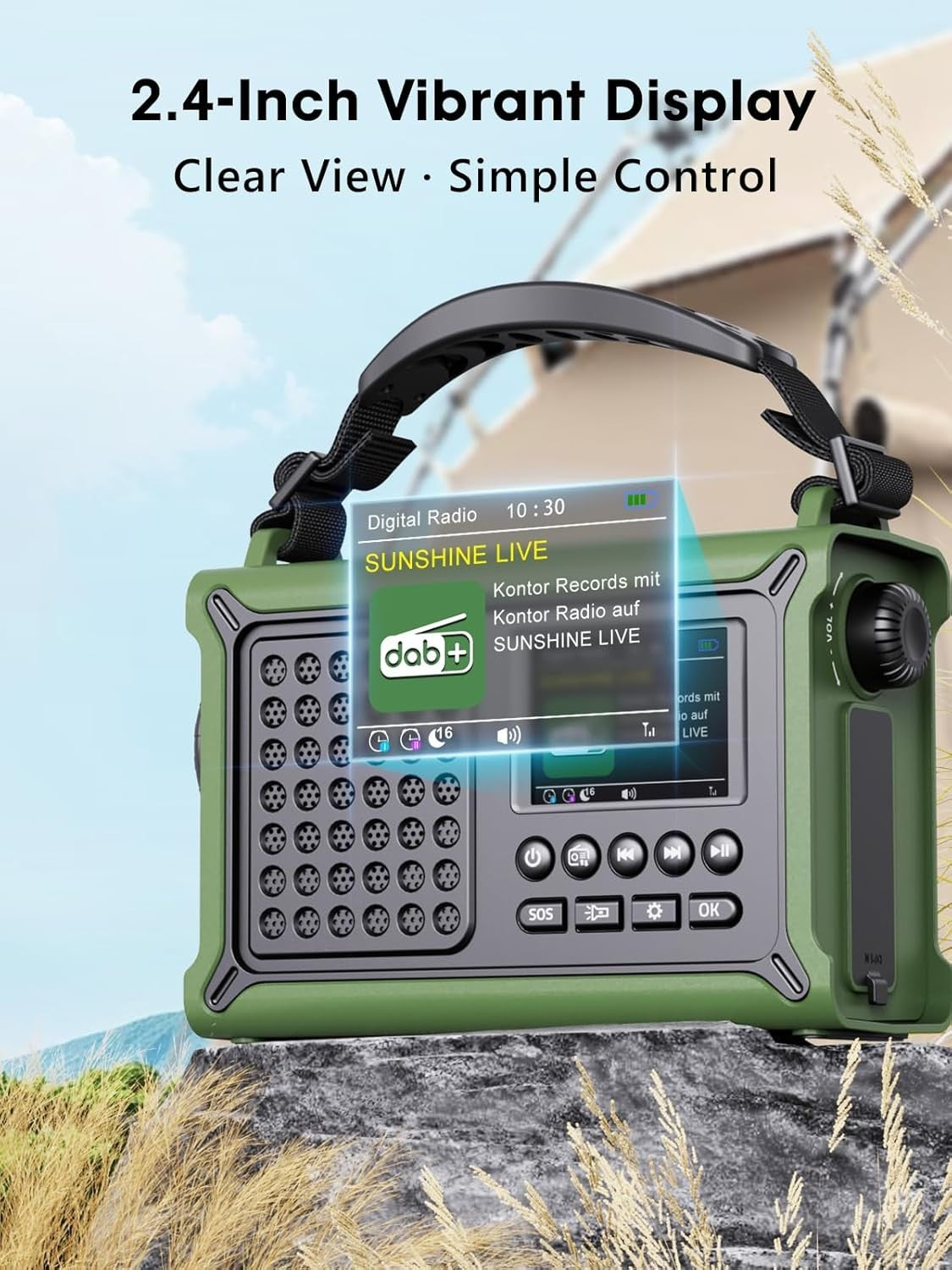 Emergency Solar & Hand Crank Radio DAB+/FM with Bluetooth, Torch & Power Bank
