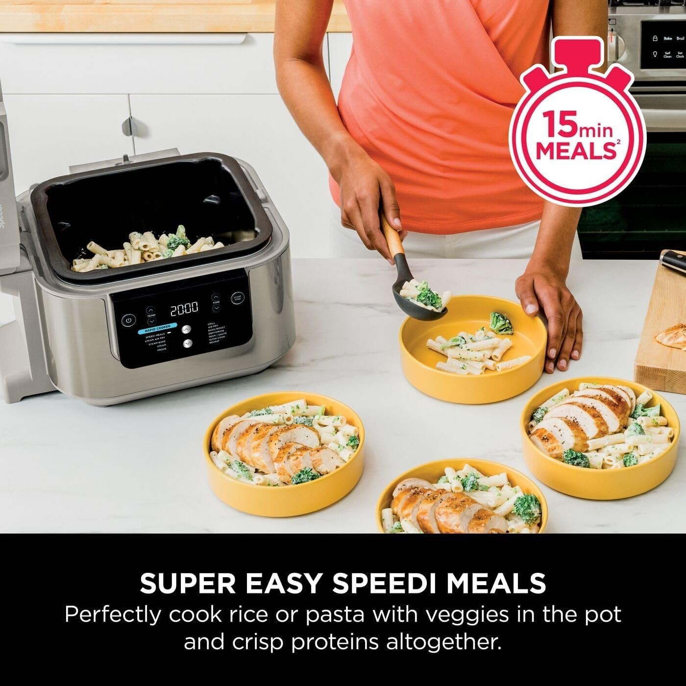 12-in-1 Multi Cooker Air Fryer Slow Cooker 5.7L Steam Air Fry Fast Meals