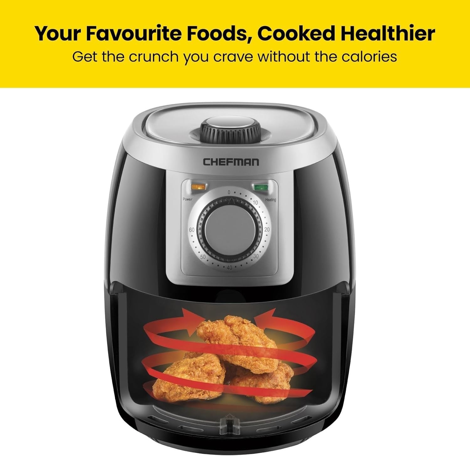 Compact 2L Air Fryer | 1000W Fast Cooking | Healthy No-Oil Crisping | 60-Min