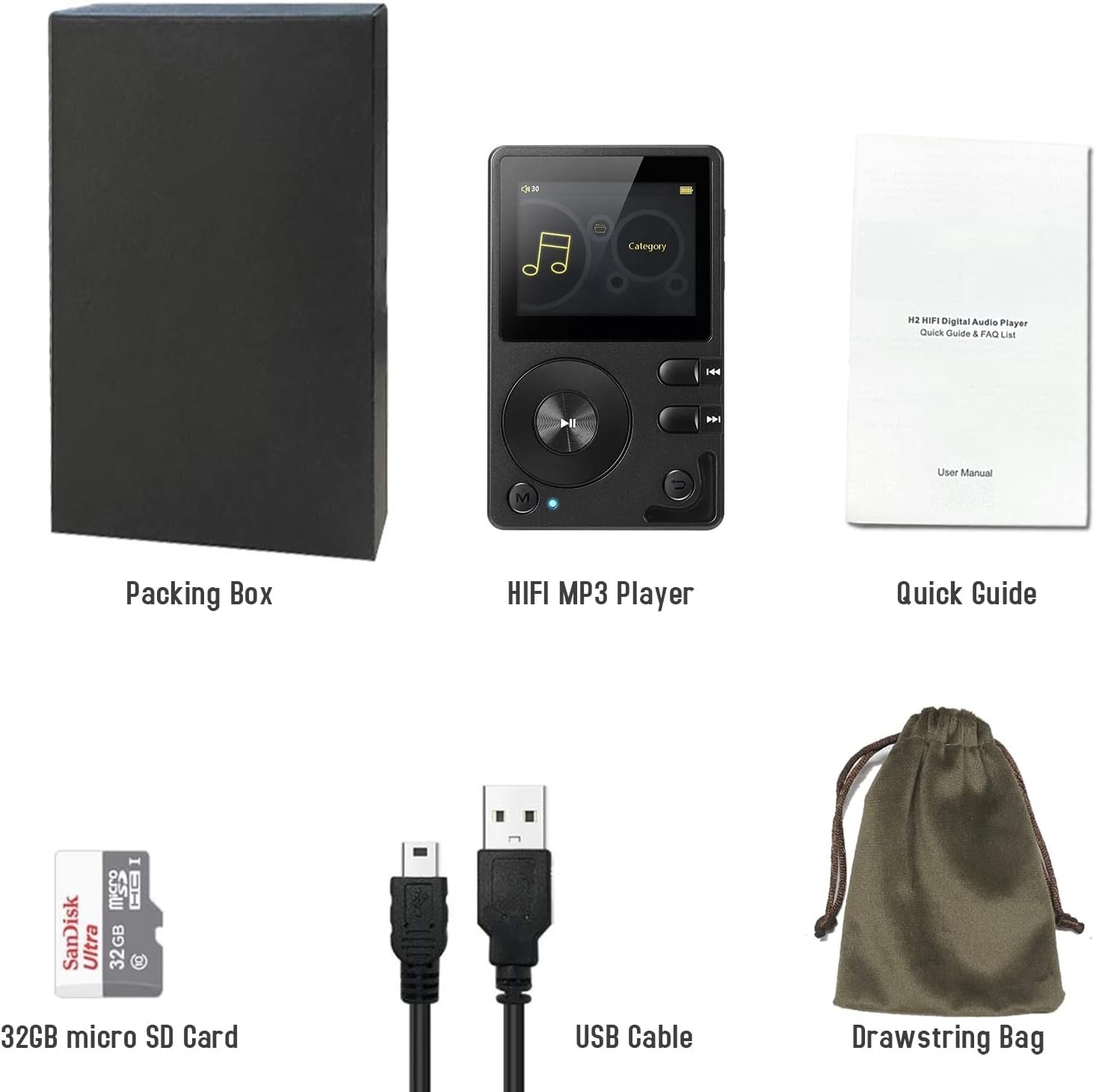 HiFi Music Player Bluetooth DSD DAC FLAC Portable 64GB Memory Expandable