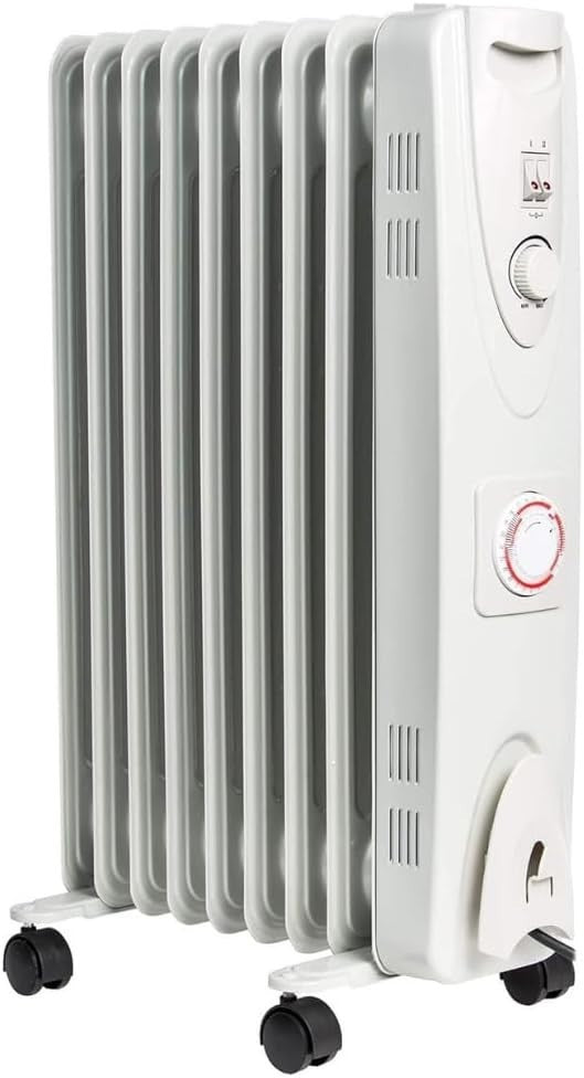 2000W Oil Filled Radiator Heater | Timer, Thermostat, Energy Efficient