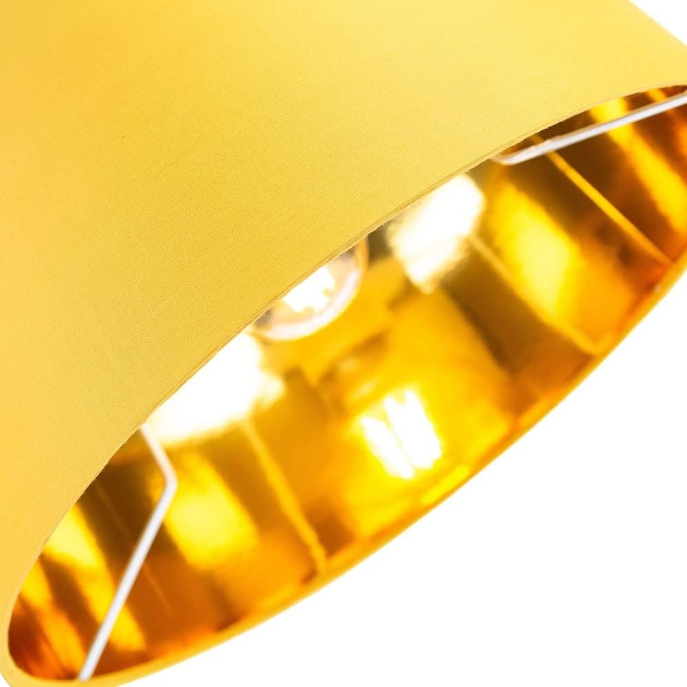 Ochre Drum Lamp Shade Gold Lined Modern Table Floor Pendant 14"