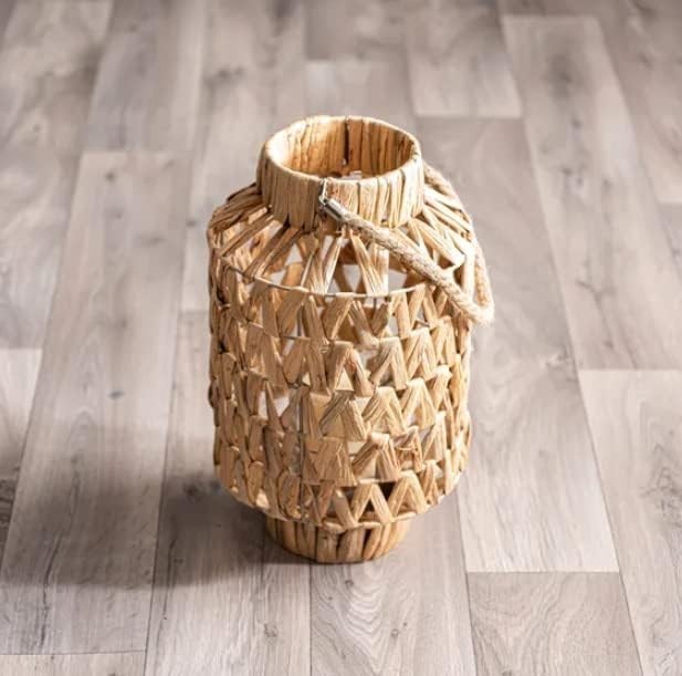 Wicker Willow Candle Lantern Basket Natural Rattan Home Decor