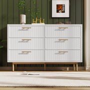 Adjustable 6-Drawer Chest Storage Cabinet for Living Room & Hallway, Modern Styl