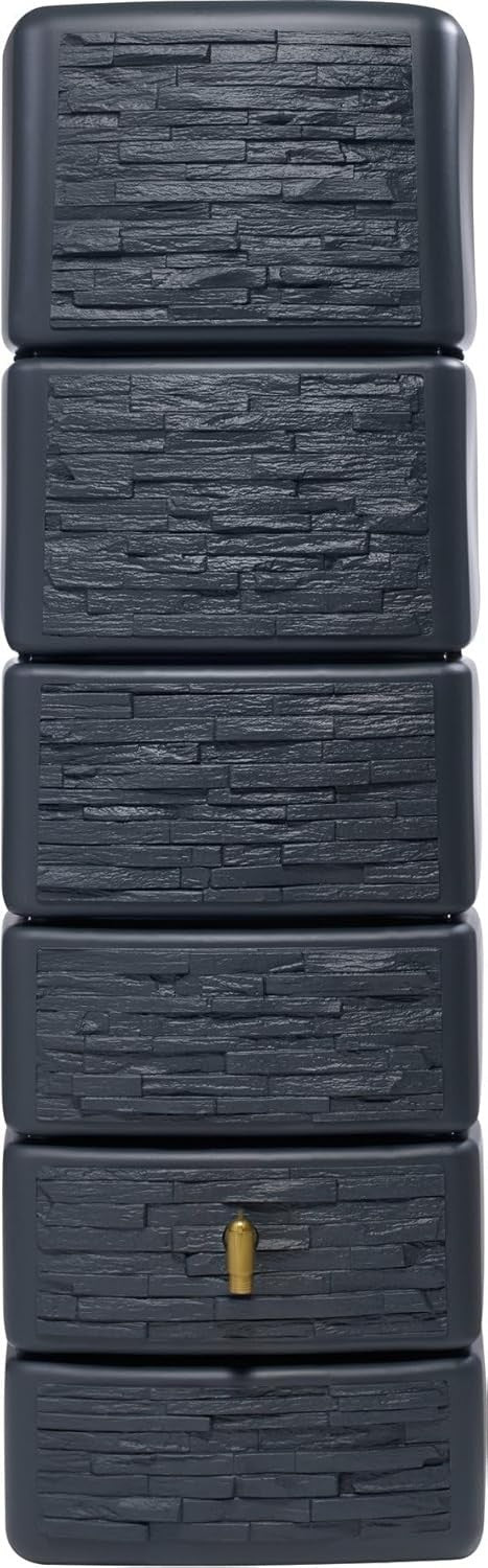 300L Grey Garden Water Butt with Stone Effect – Rainwater Storage Container