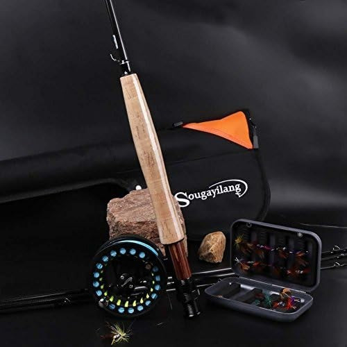 8.85ft Fly Fishing Rod & Reel Combo – Carbon Freshwater 4-Section Kit