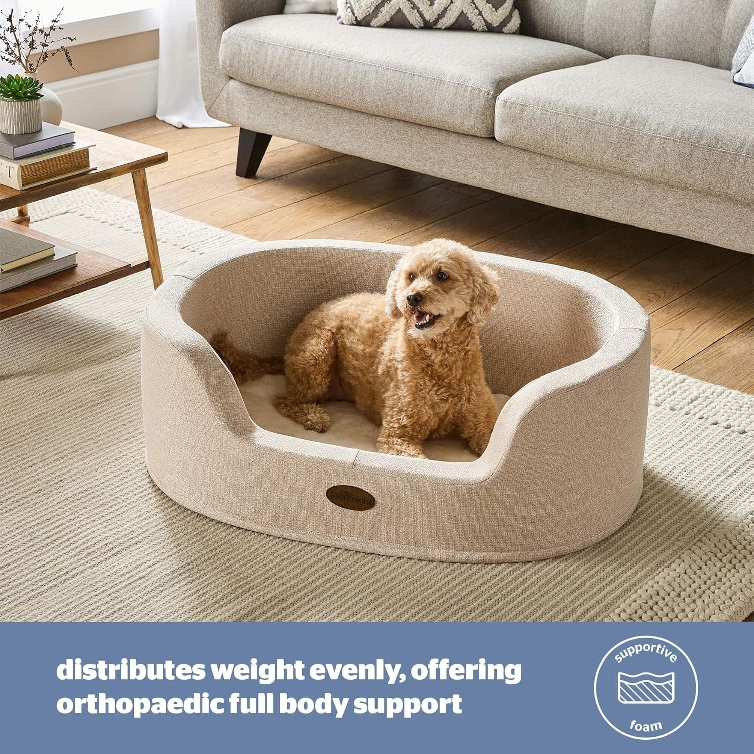 Small Orthopedic Donut Dog Bed Calming Faux Fur Washable