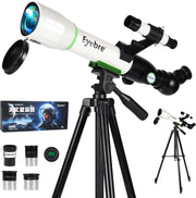 50mm Kids Astronomical Telescope 20–200X Refractor with Tripod White