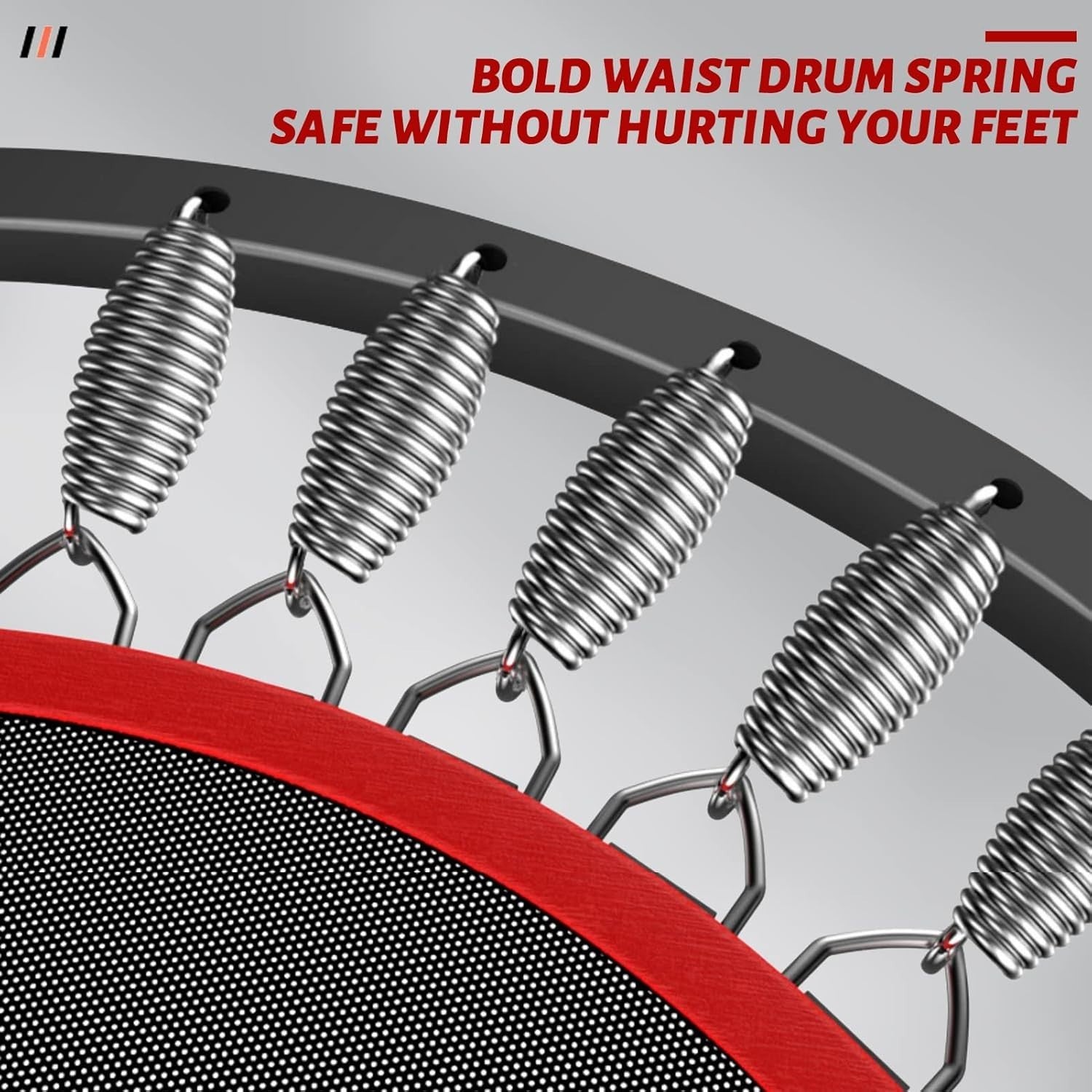 40” Foldable Fitness Trampoline Rebounder Adjustable Handle Quiet 400lb