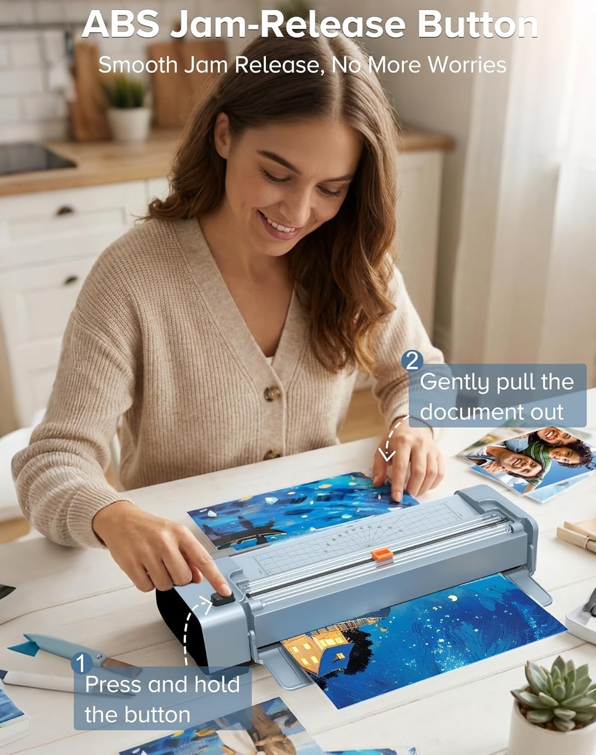 A3 13-Inch Laminator Hot Cold No Jam 10-in-1 Built-In Trimmer + Sheets