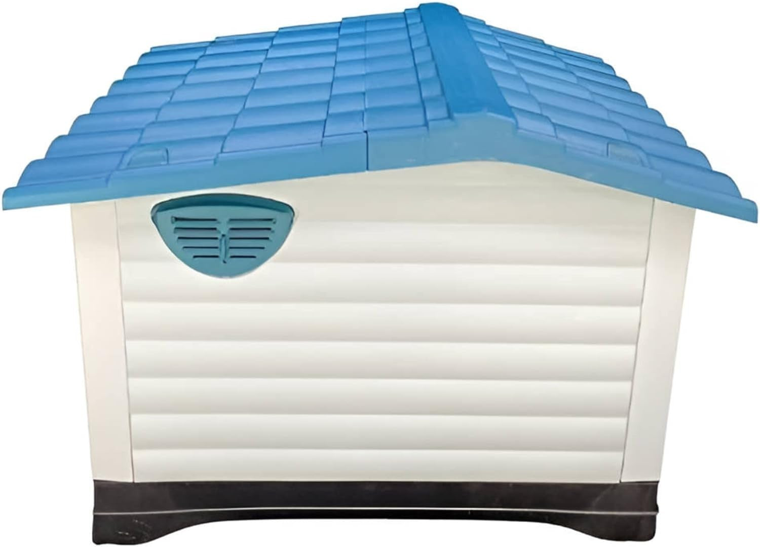 Outdoor Plastic Dog Kennel with Raised Floor & Ramp Door, Easy Clean 111x84x80cm