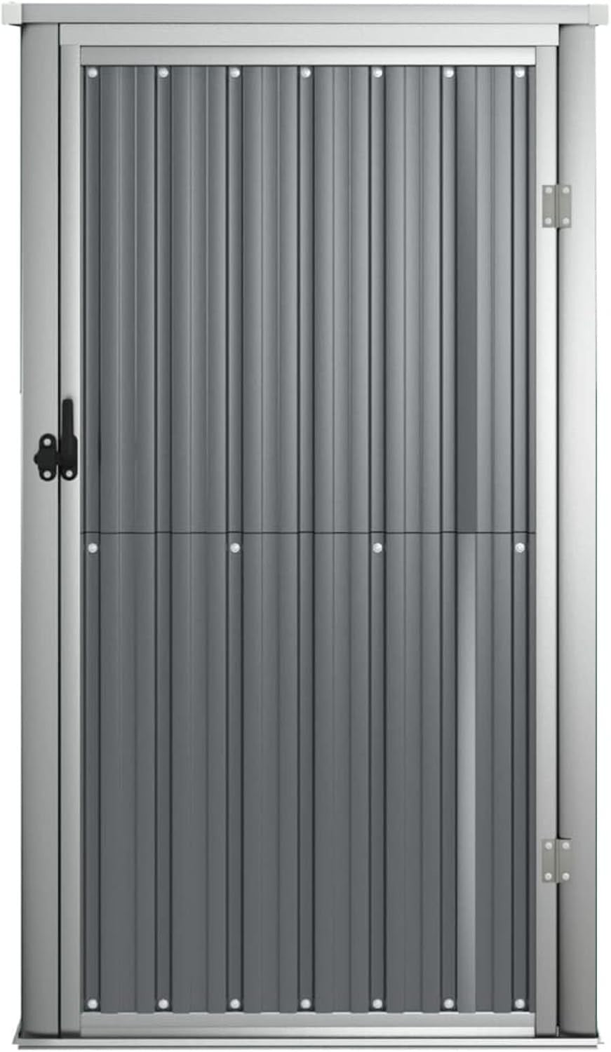 Outdoor Metal Garden Shed Storage House with Sloped Roof,Handle Grey 88x89x161cm