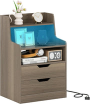 LED Bedside Table with Charging Station, Drawers & RGB Lighting Storage Unit