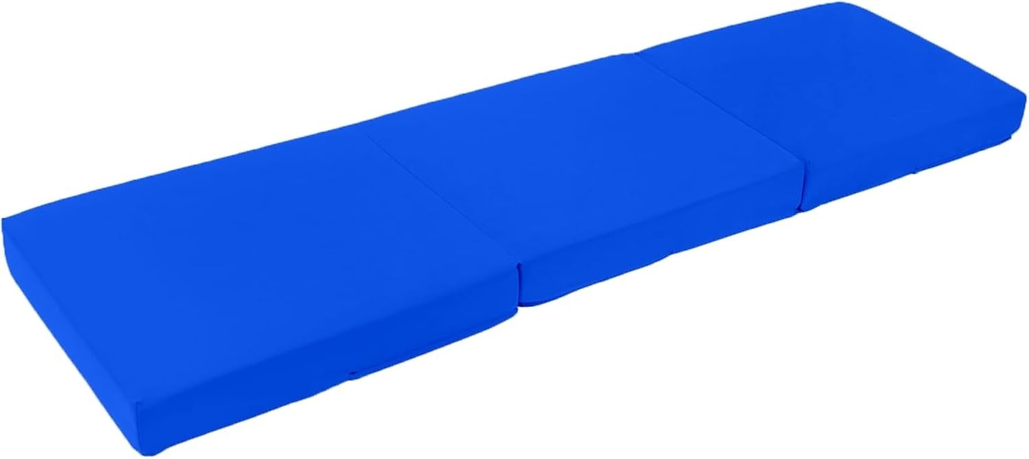 Foldable Foam Futon Mattress Bed Chair Convertible Portable Sleep Lounger Blue