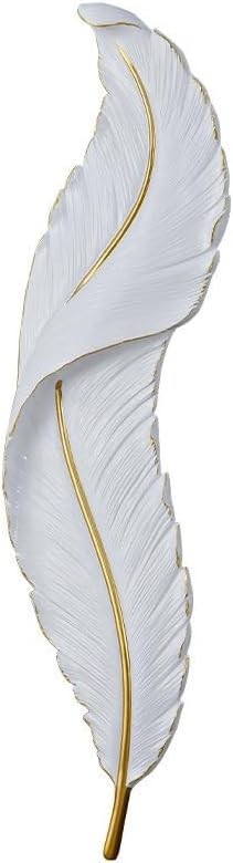 LED Resin Feather Wall Light 63cm, 3-Color Dimmable, Cozy Ambient Glow