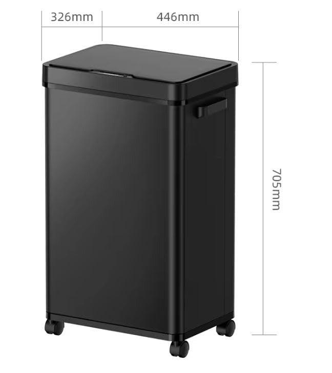 68L Touchless Kitchen Bin | Automatic Sensor Trash Can Black Steel