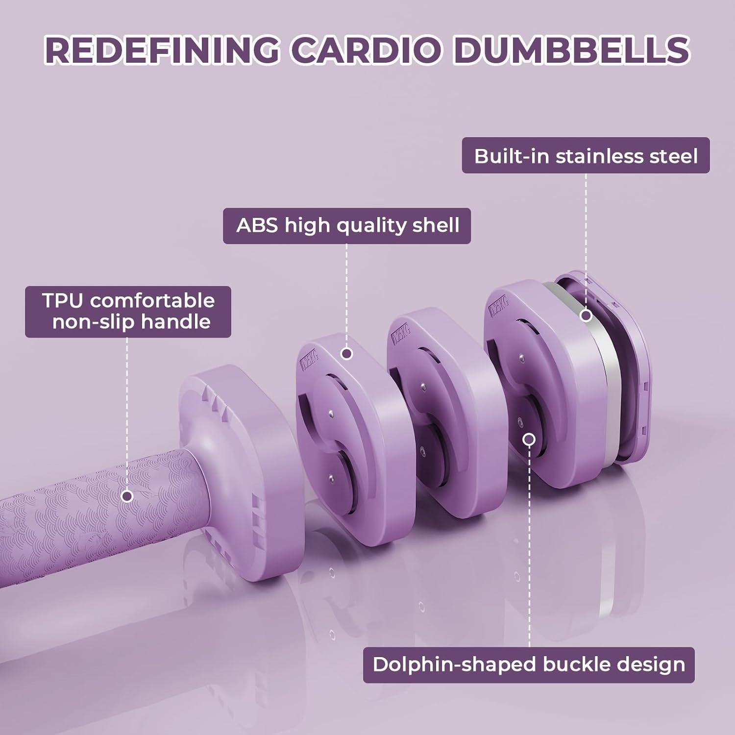 Adjustable Dumbbells 2.5KG Pair 4-in-1 Compact Non-Slip Fitness