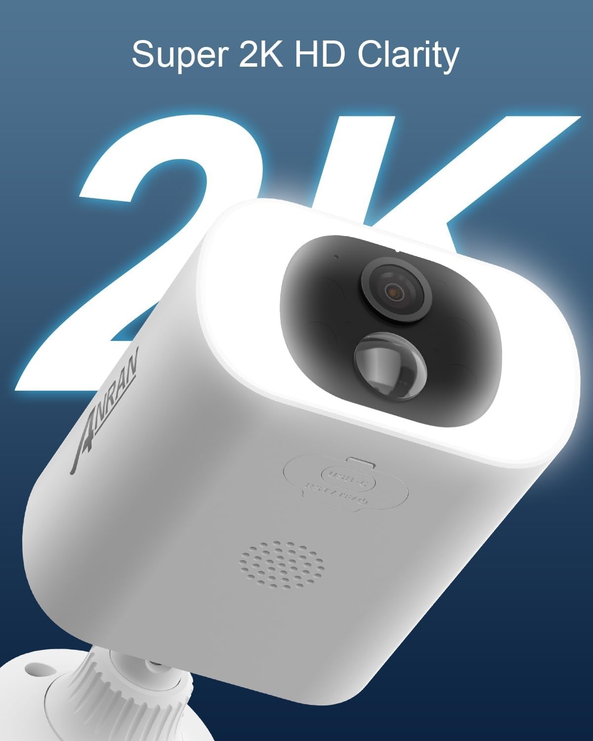 2 Pack 2K Solar Security Cameras Wireless Outdoor WiFi Night Vision