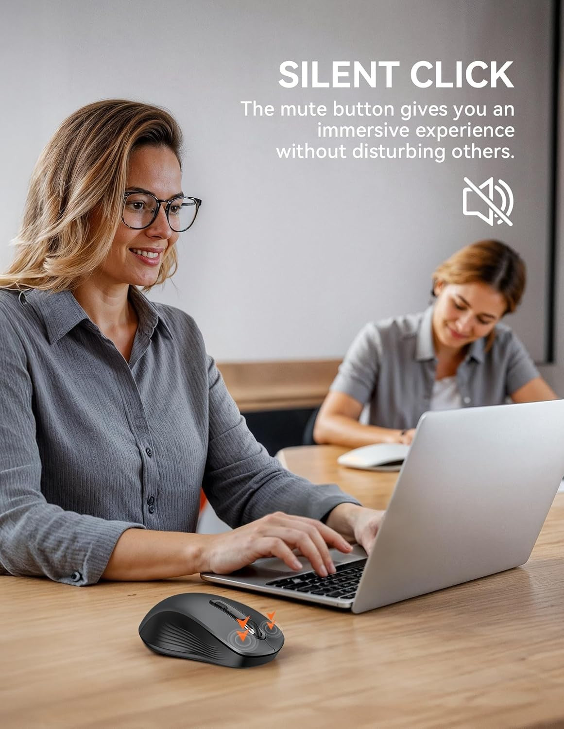 Ultra Quiet Wireless Mouse Multi Device Bluetooth USB 4800 DPI Office