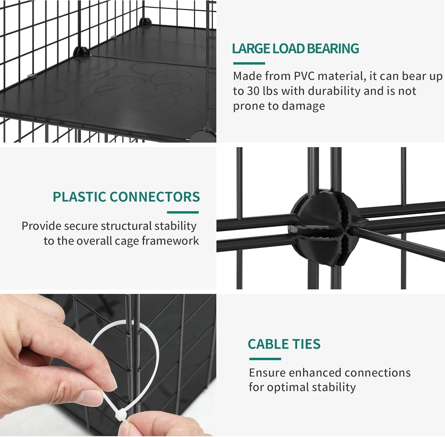 2 Tier Cat Cage Indoor Outdoor Playpen with Ladder & Doors | Metal Pet Enclosure