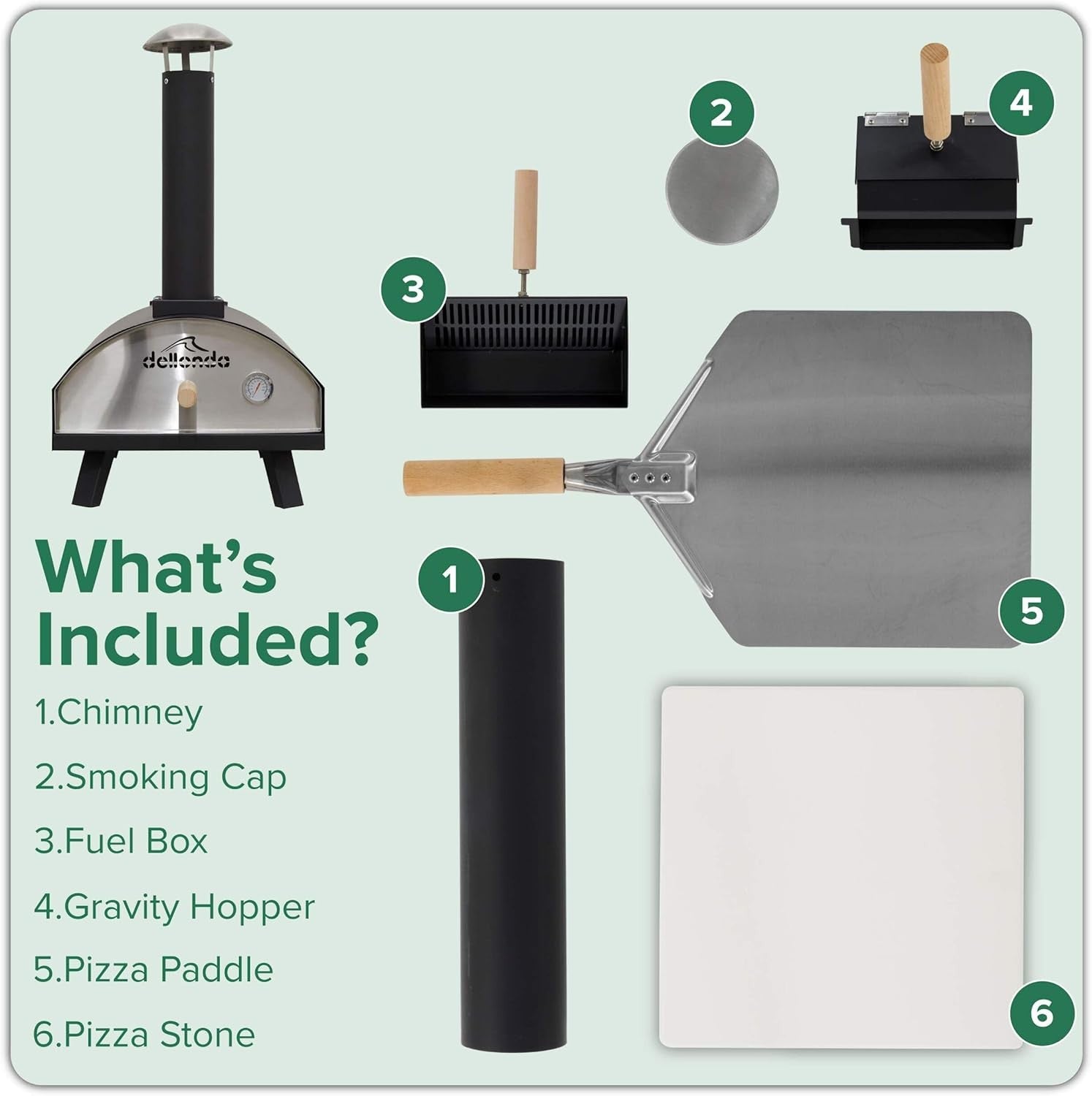 Outdoor Wood Fired Pizza Oven 14" | Portable Stainless Steel BBQ Smoker Grill