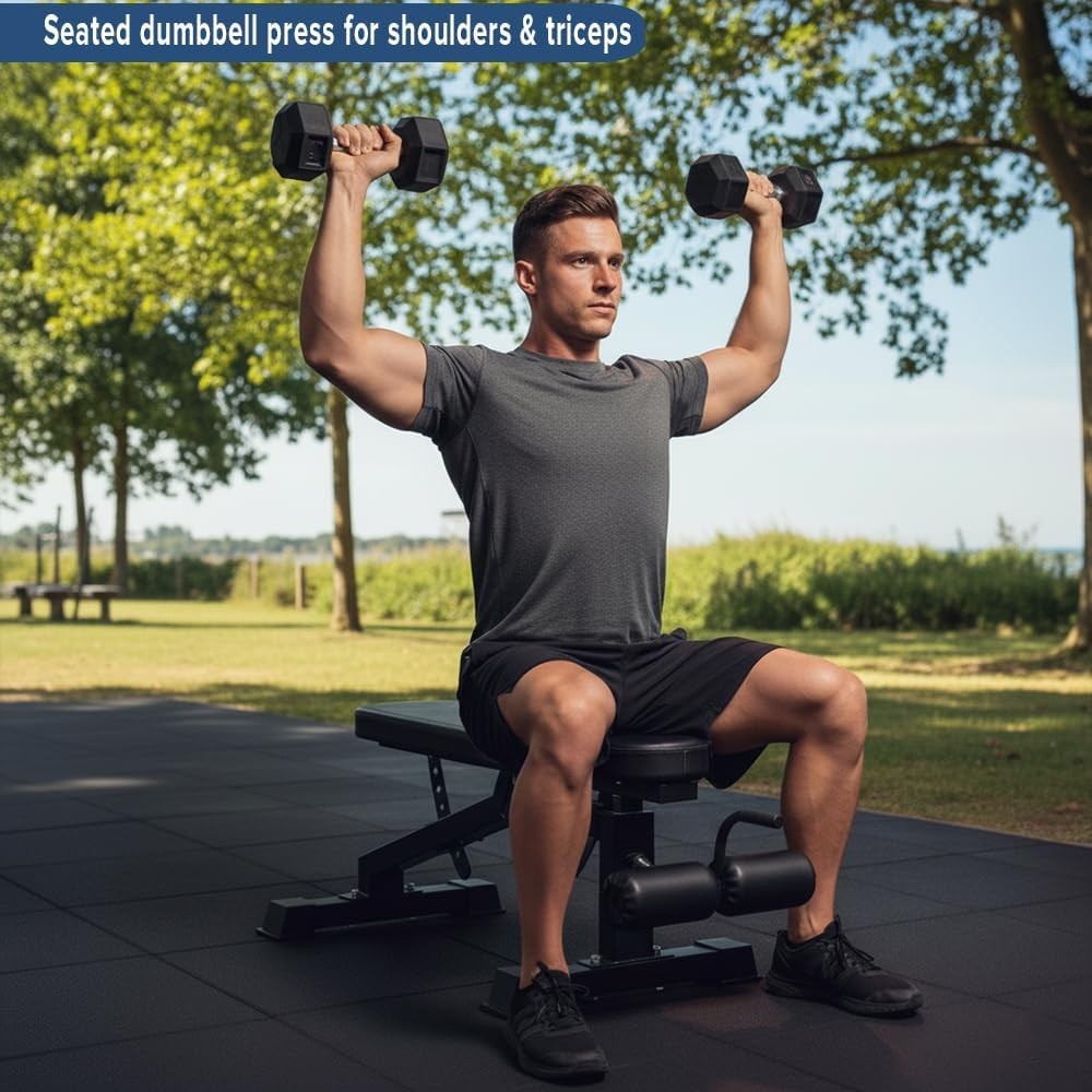 Commercial Adjustable Weight Bench Foldable 9 Position 450kg Home Gym