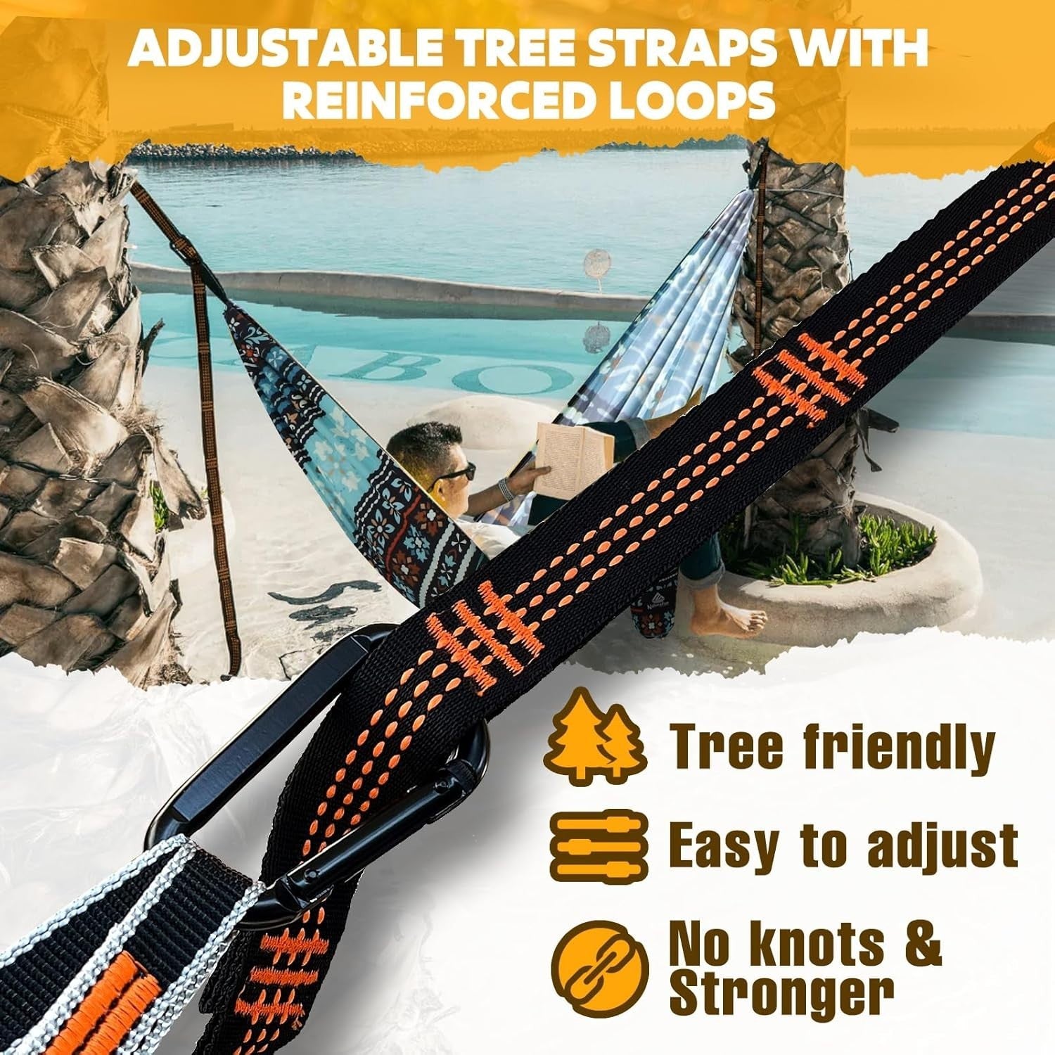 Portable Travel Hammock 300kg Load | Quick-Dry | 275x140cm | Indoor Outdoor
