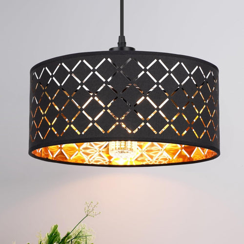 Black Gold Cutout Lampshade Modern Ceiling Pendant Decorative Light